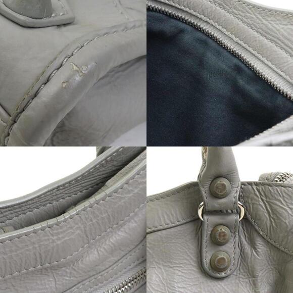 BALENCIAGA Gray Leather Shoulder Bag - Picture 3 of 5